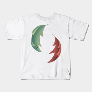 Falling and Dancing Autumn Leaves Illustration Kids T-Shirt